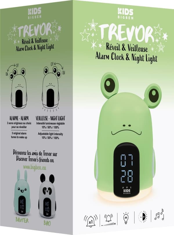 RKIDSFROG BIGBEN Trevor, väckarklocka och nattlampa för barn