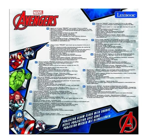 Avengers projektorklocka med 3D Iron Man och superhjälteljud