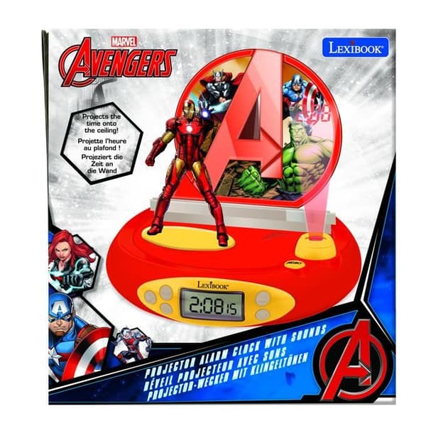 Avengers projektorklocka med 3D Iron Man och superhjälteljud