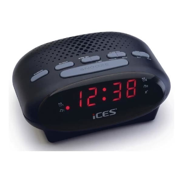 Ices ICR-210, klocka, FM,PLL, LED, 1,52 cm (0,6"), svart, 140 mm
