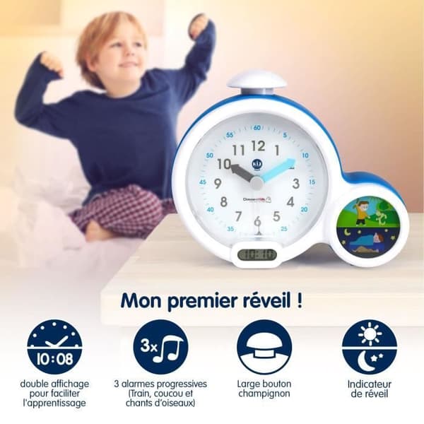 Kid'Sleep Educational barnväckarklocka - Claessens'Kids - Musical Night Light - Day/Night - Blue