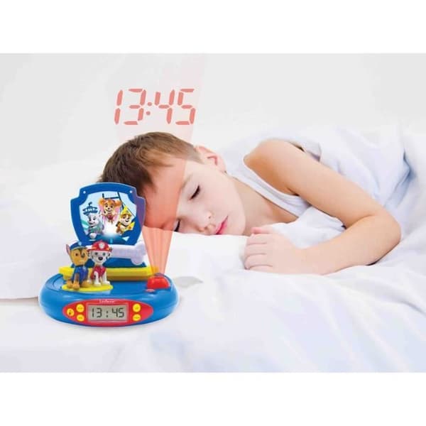 PAW PATROL - Projektorväckarklocka med ljud för barnrum - LEXIBOOK
