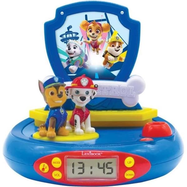 PAW PATROL - Projektorväckarklocka med ljud för barnrum - LEXIBOOK