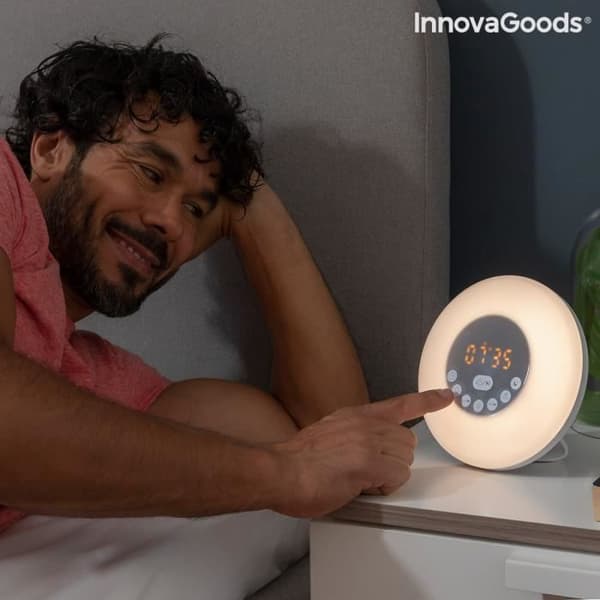 Väckarklocka - InnovaGoods - Slockar - Bluetooth - Simulering av gryning - Flerfärgad