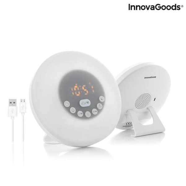 Väckarklocka - InnovaGoods - Slockar - Bluetooth - Simulering av gryning - Flerfärgad