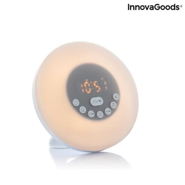 Väckarklocka - InnovaGoods - Slockar - Bluetooth - Simulering av gryning - Flerfärgad