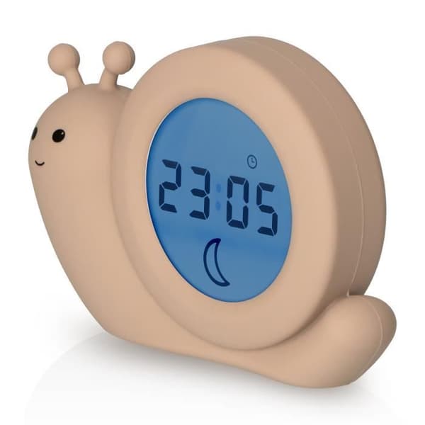 Pedagogisk väckarklocka och snigelnattlampa Alecto BC110BE SIMON Beige