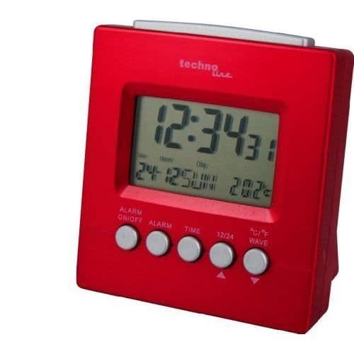 Technoline WT 228 röd-metallisk Radio Väckarklocka Röd 7,7 x 4 x 7,8 cm - WT 228 röd - metallisk