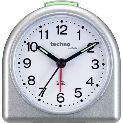 Quartzväckarklocka - Technoline - Genève SD - Silver - Fluorescerande visare - 8,3x4x8,1 cm
