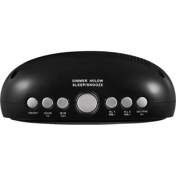 Alarmklockradio - EKG - RB 010 - Svart - FM PLL-tuner - 220V strömförsörjning + Batteri