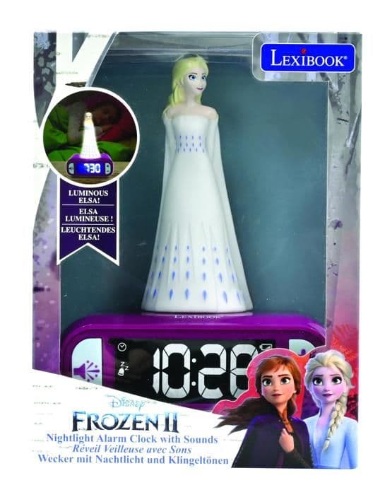 Väckarklocka med 3D-nattljus, Frozen Elsa-design och ljudeffekter
