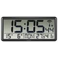 Miniatyrbild 1 av 4: Svart Jumbo Digital Radiostyrd Väggklocka
