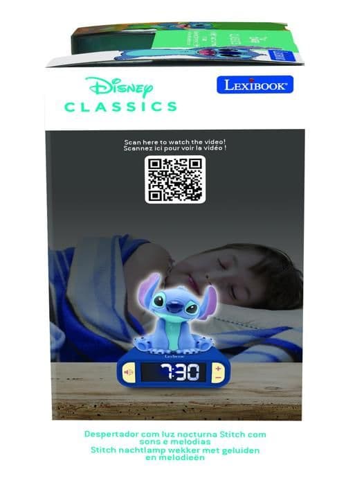 Digital väckarklocka Stitch, Ljud och melodier, Bakgrundsbelyst LCD-skärm, Luminös, Disney Stitch, Blå, Lexibook, RL800D