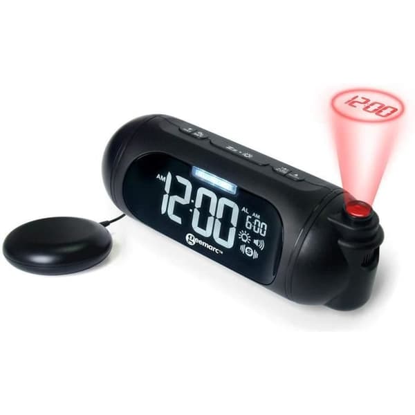 Geemarc Wake'n Shake Spots väckarklocka med vibrationsdyna, 95DB hög väckarklocka, 180° display