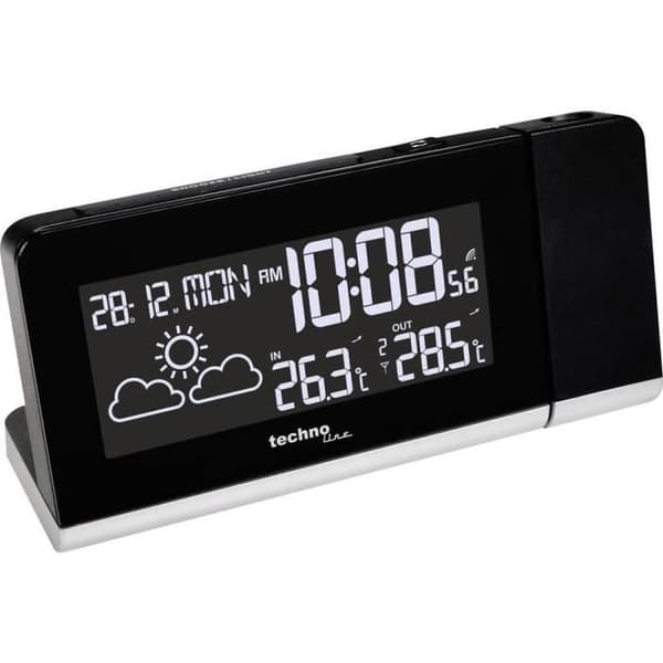 Techno Line WT 539 radiostyrd digital väckarklocka svart