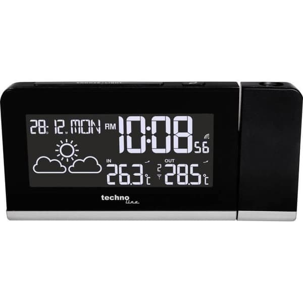Techno Line WT 539 radiostyrd digital väckarklocka svart