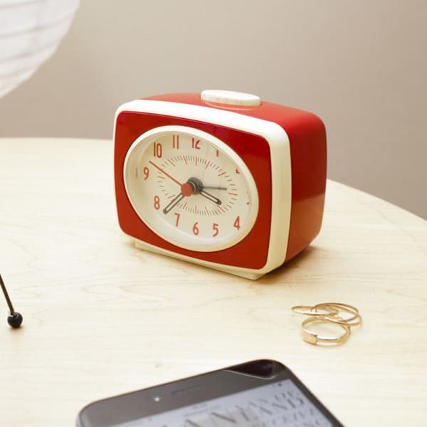 Väckarklocka - KIKKERLAND - Röd - 9,8 x 6,1 x 8,3 cm - Batteri - Rektangulär