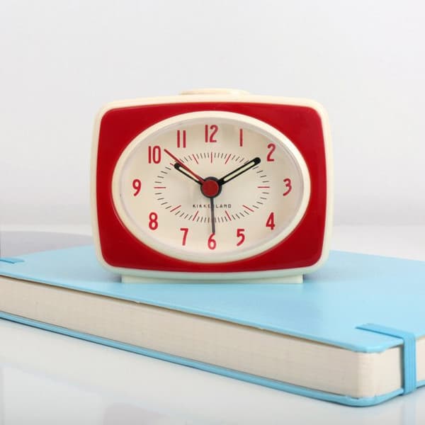 Väckarklocka - KIKKERLAND - Röd - 9,8 x 6,1 x 8,3 cm - Batteri - Rektangulär