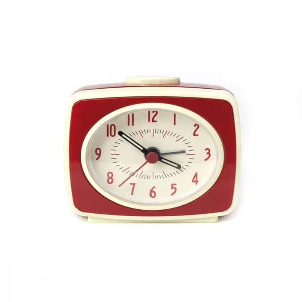 Väckarklocka - KIKKERLAND - Röd - 9,8 x 6,1 x 8,3 cm - Batteri - Rektangulär