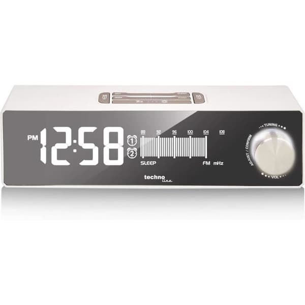 Technoline WT483 Klockradio Vit/Silver