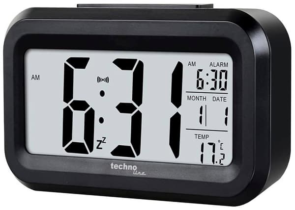 Techno line - WT400 - Quartz väckarklocka med nattljus och temperaturvisning