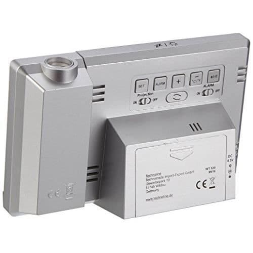 Väckarklocka med projektor - Technoline - WT 538 - Beröringssensor - Radiostyrd - Silver-Antracit
