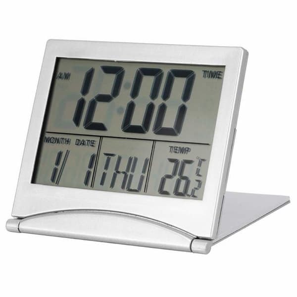 Magt - WLY092306 - Väckarklocka, 1 st Bärbar hopfällbar LED digital väckarklocka Temperaturkalender Snooze för hemresor