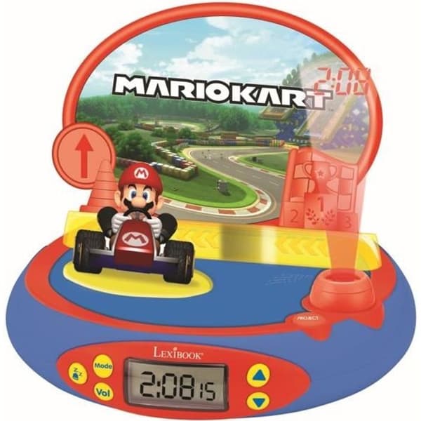 MARIO KART Projektorväckarklocka med Nintendo-videospelsljud