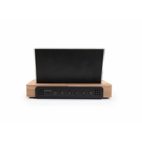 Väderstationsväckarklocka - THOMSON - Mörkt trä - Temperaturdisplay, Hygrometri, Dubbelt larm, USB-C, Trådlös prob
