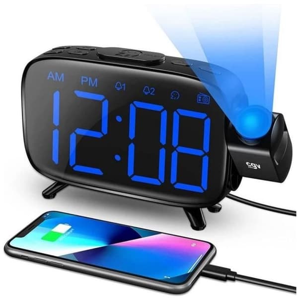 Clockradio med tidsprojektion - CGV - CR-P10 - Dobbelt alarm - Store knapper - Nem at bruge