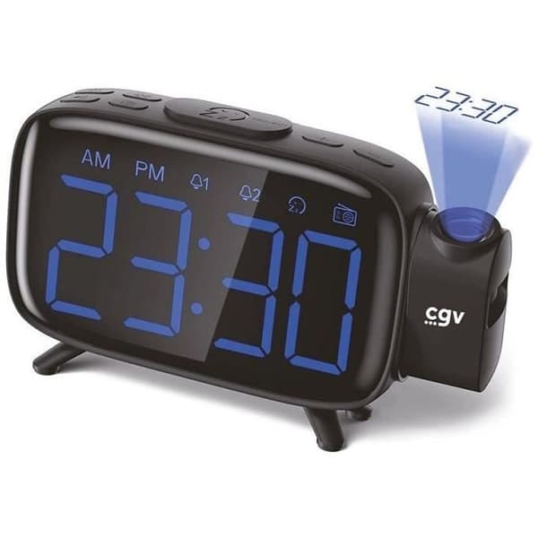 Clockradio med tidsprojektion - CGV - CR-P10 - Dobbelt alarm - Store knapper - Nem at bruge