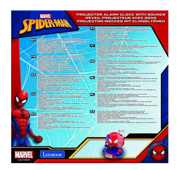 LEXIBOOK - SPIDERMAN - Børnevækkeurradio med projektionsbilleder