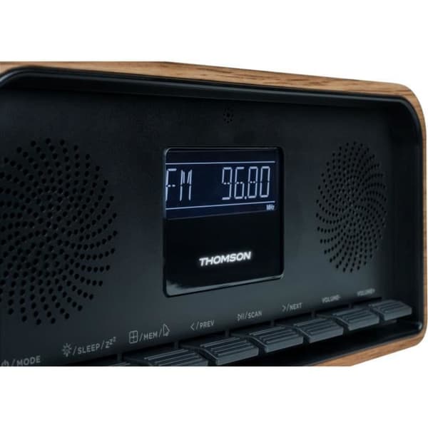 Bluetooth-herätyskelloradio - THOMSON - Vintage Cosy - 30 W, FM-radio, kaksoisherätys, LCD-näyttö, USB-C-laturi, 230 V:n virtalähde