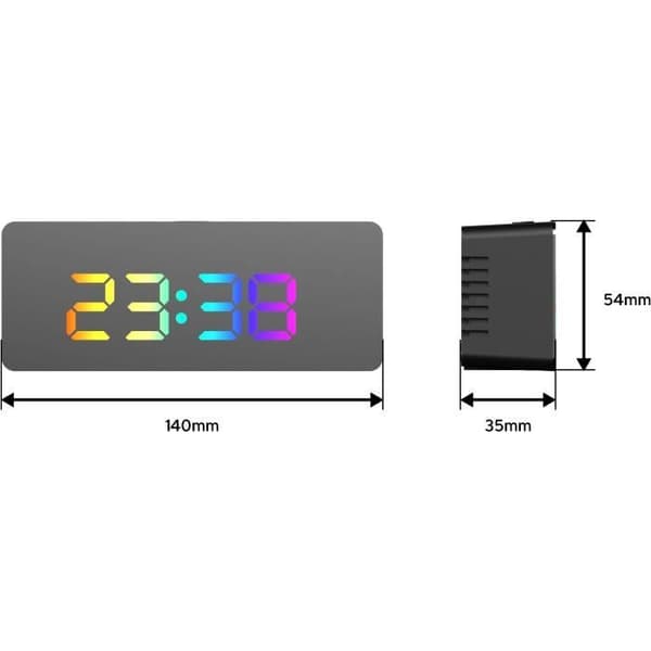 RGB LED-väckarklocka - EVOOM - SPEGEL