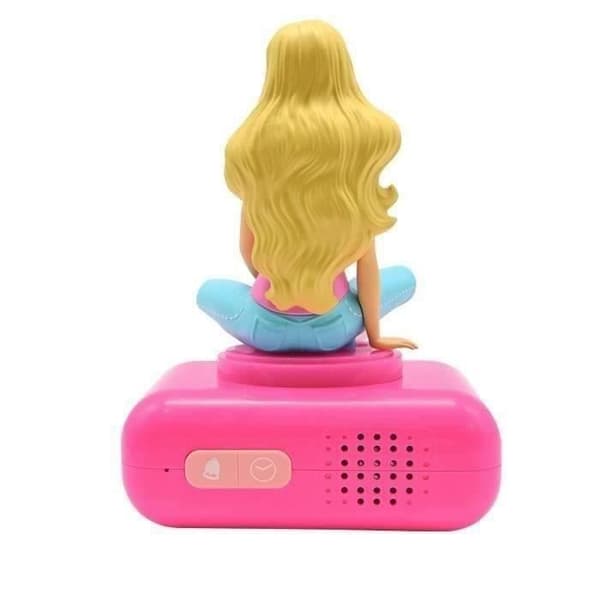 Digital väckarklocka med stark nattlampa. 3D-Barbie och ljudeffekter