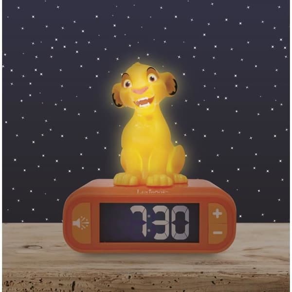 LEXIBOOK Digital Natlys Vækkeur - Simba - 3D Lys og Lyd - Gul - Børn