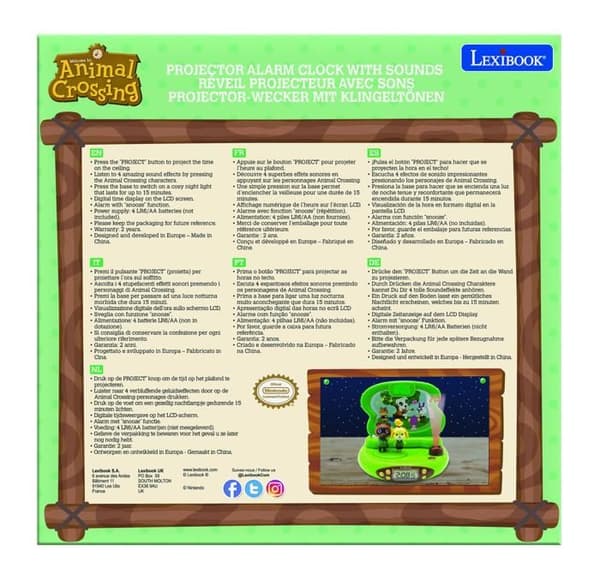 Animal Crossing - 3D-projektor väckarklocka med ljud