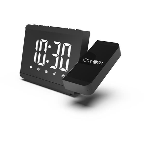 Projektorväckarklocka - EVOOM - EV304571 - Svart - FM-väckarklocka - Tidsprojektion