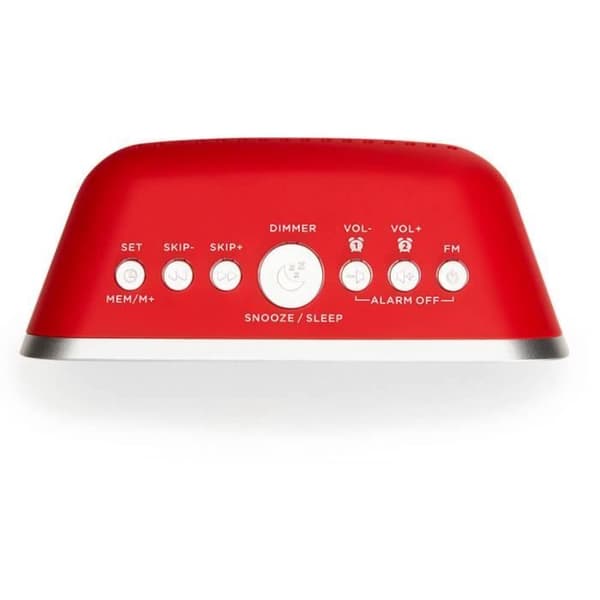 Aiwa CRU-19RD Röd LED-klockradio med USB-laddning och gradvis larm
