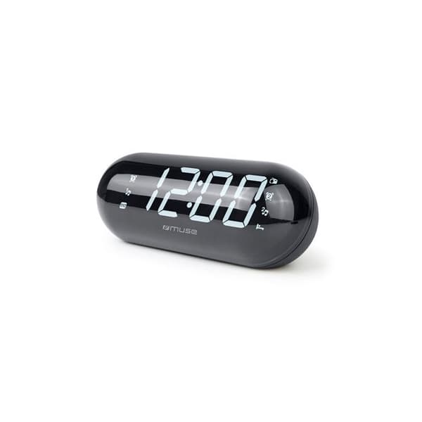 MUSE M-19 GL klockradio - PLL, 20 FM-stationer, dubbla larm, vit LED-display