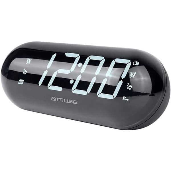 MUSE M-19 GL klockradio - PLL, 20 FM-stationer, dubbla larm, vit LED-display