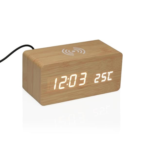 Väckarklocka Versa Trä MDF Minimalistisk 7 x 7 x 15 cm