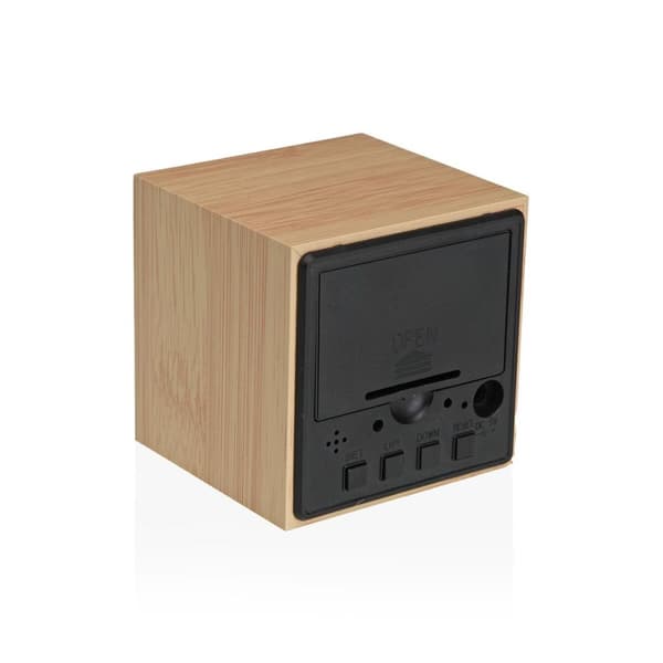 Vækkeur Versa Træ MDF Minimalistisk 6,4 x 6,3 x 6,4 cm