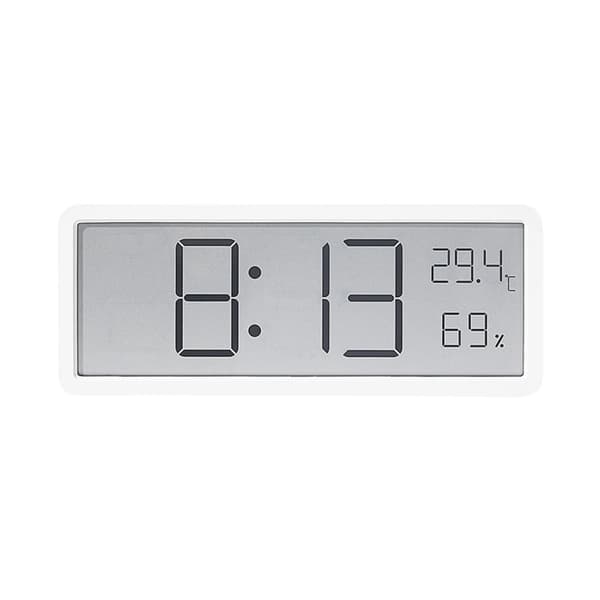 Digital klocka, LCD-display, temperatur- och fuktighetsmätning, väckarklocka funktion,VIT