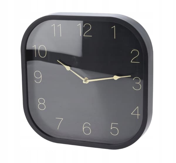 Vægur sort firkantet dekorativt minimalistisk 30 cm