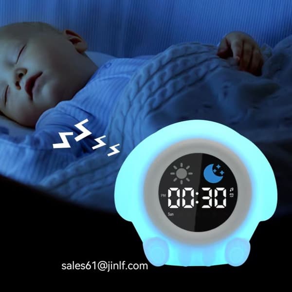 Bomclap Digital väckarklocka för barn med LED nattlampa, snooze, 7 färger, uppladdningsbar