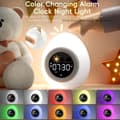 Miniatyrbild 4 av 6: Bomclap Digital väckarklocka för barn med LED nattlampa, snooze, 7 färger, uppladdningsbar