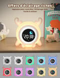 Miniatyrbild 4 av 7: Bomclap Digital väckarklocka för barn med LED nattlampa, snooze, 7 färger, uppladdningsbar