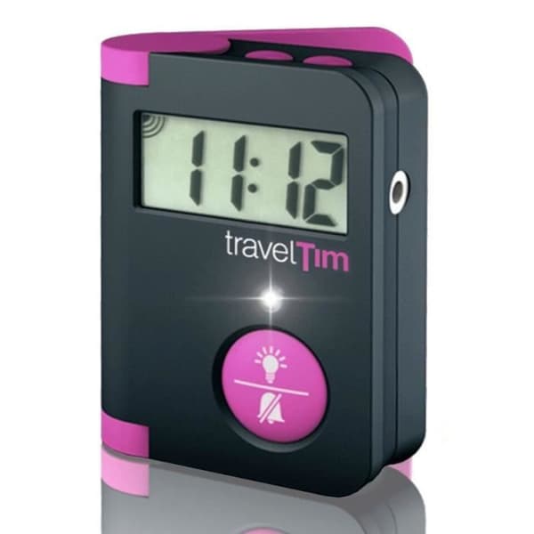 Rosa TravelTim Flash Vibrerande Väckarklocka