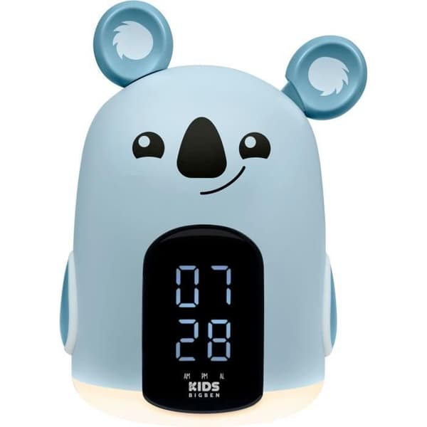 Coco-koala-herätyskello ja yövalo - BIGBEN - 3 melodiaa - Säädettävä valon voimakkuus - Aikanäyttö